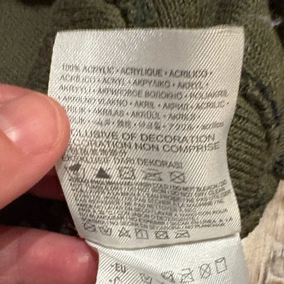 Nike Kids Camo Beanie with Pom - Black, Green, and Orange - Picture 4 of 7